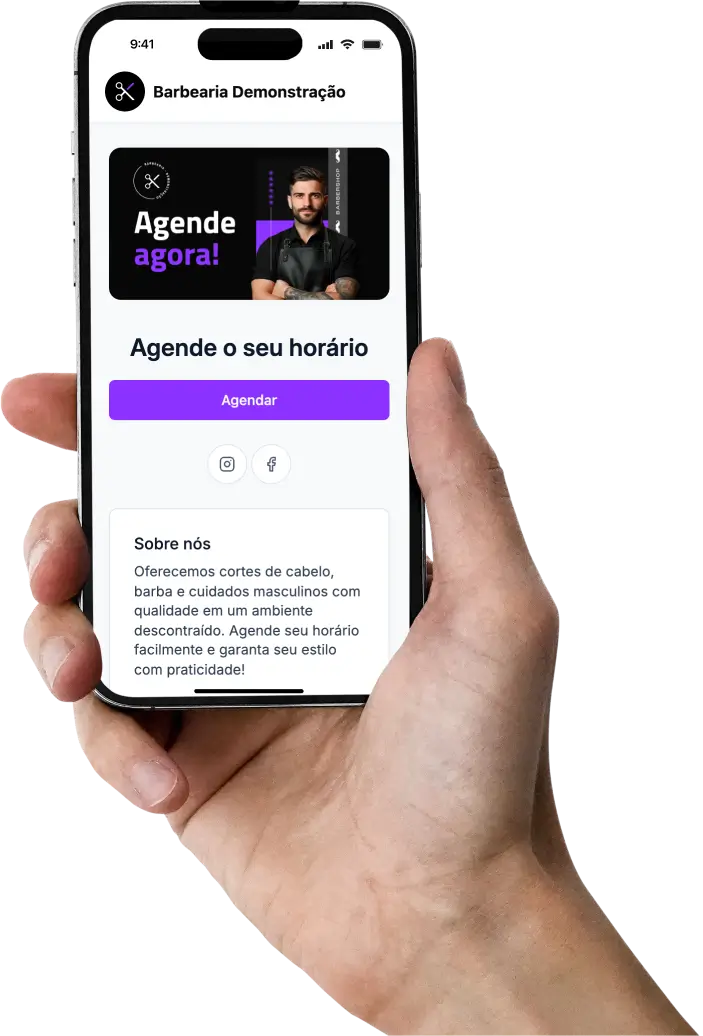 Site e aplicativo para agendamento barbearia salão de beleza manicure